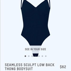SKIMS Low Back Thing Bodysuit XXS/XS Onyx